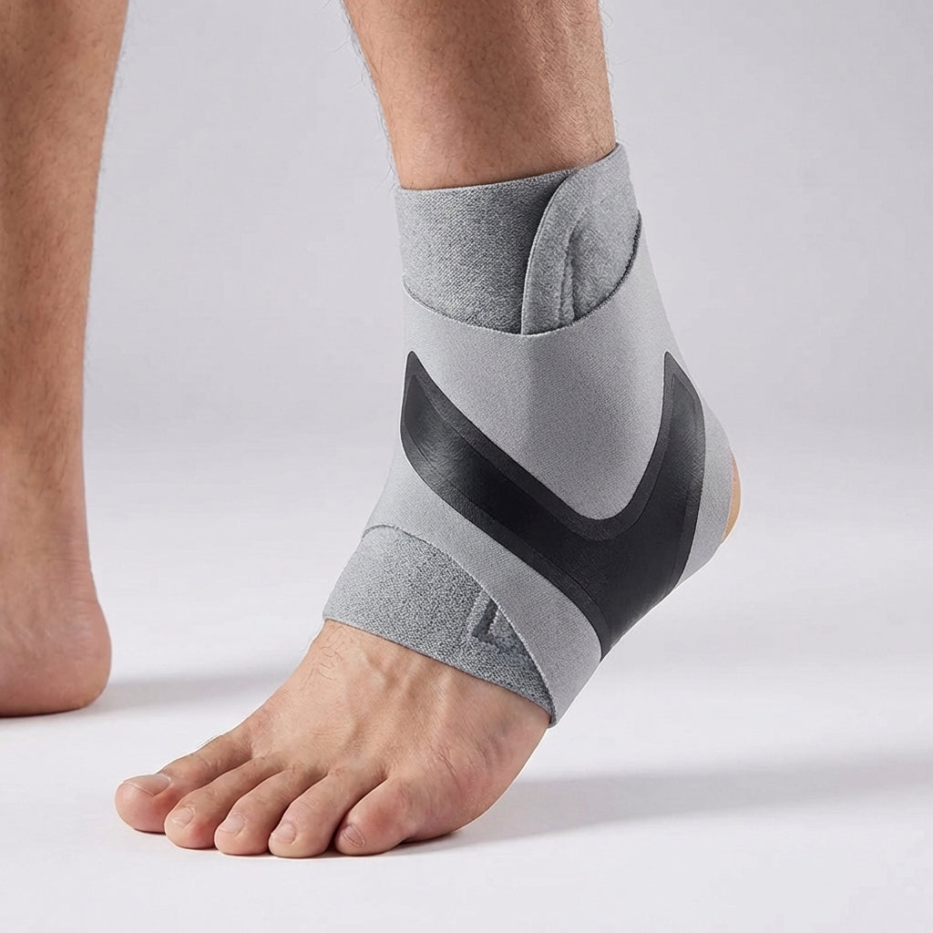 Stabilixx Knöchelbandage bietet Stabilität und Schutz, verstellbar für individuelle Passform beim Sport.