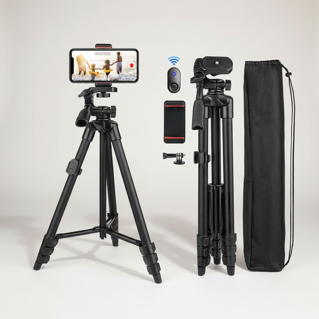 Outdoor-Stativ, leicht & robust, für Smartphones & Action-Cams bei Abenteuern.