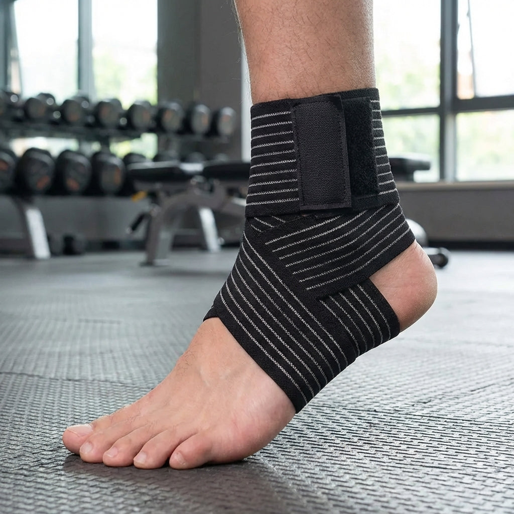 Verstellbare Knöchelbandage für sicheren Halt; ideal für Stabilisierung & Schmerzreduktion bei Sport & Alltag.
