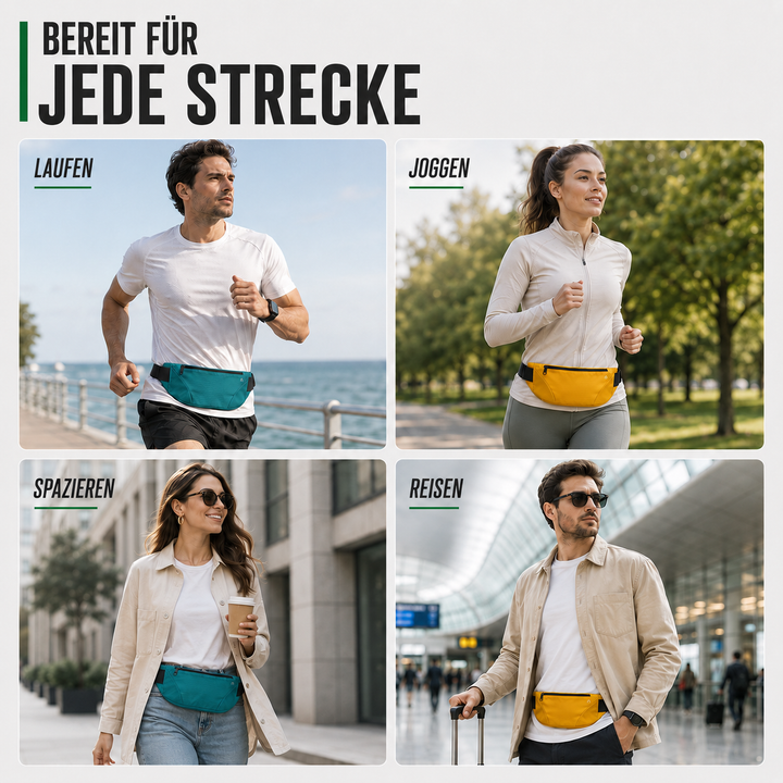 Moderne wasserdichte Hüfttasche unisex für alle Outdoor-Aktivitäten. Leicht & sicher für Essentials.