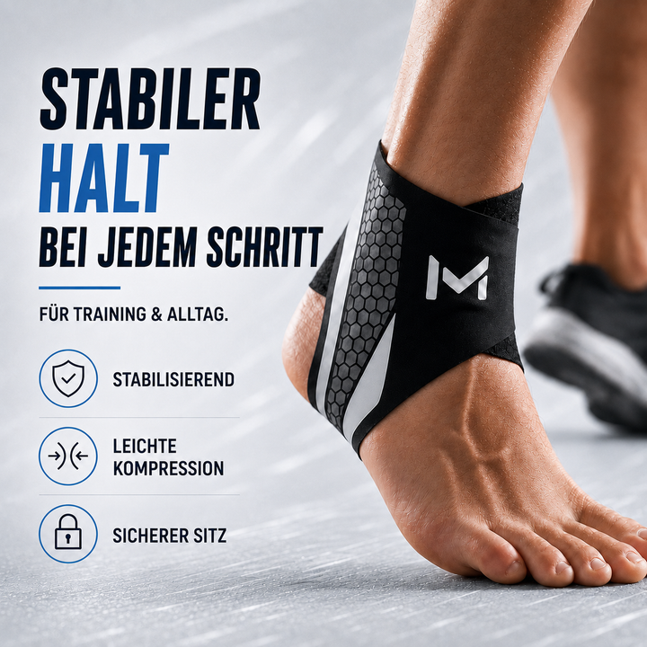 Gelenkstütze für den Knöchel, ideal zur Erholung nach Verstauchungen.