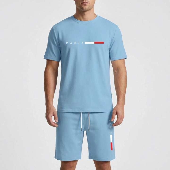 Bequeme Herren Sporthosen des Kurzarm-Trainingsanzugs; ideal für Jogging & Freizeit.