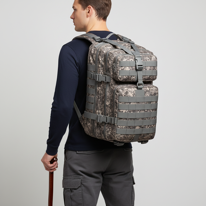 Vielseitiger 50 Liter Camping Rucksack, wasserabweisend und langlebig für alle Abenteuer.
