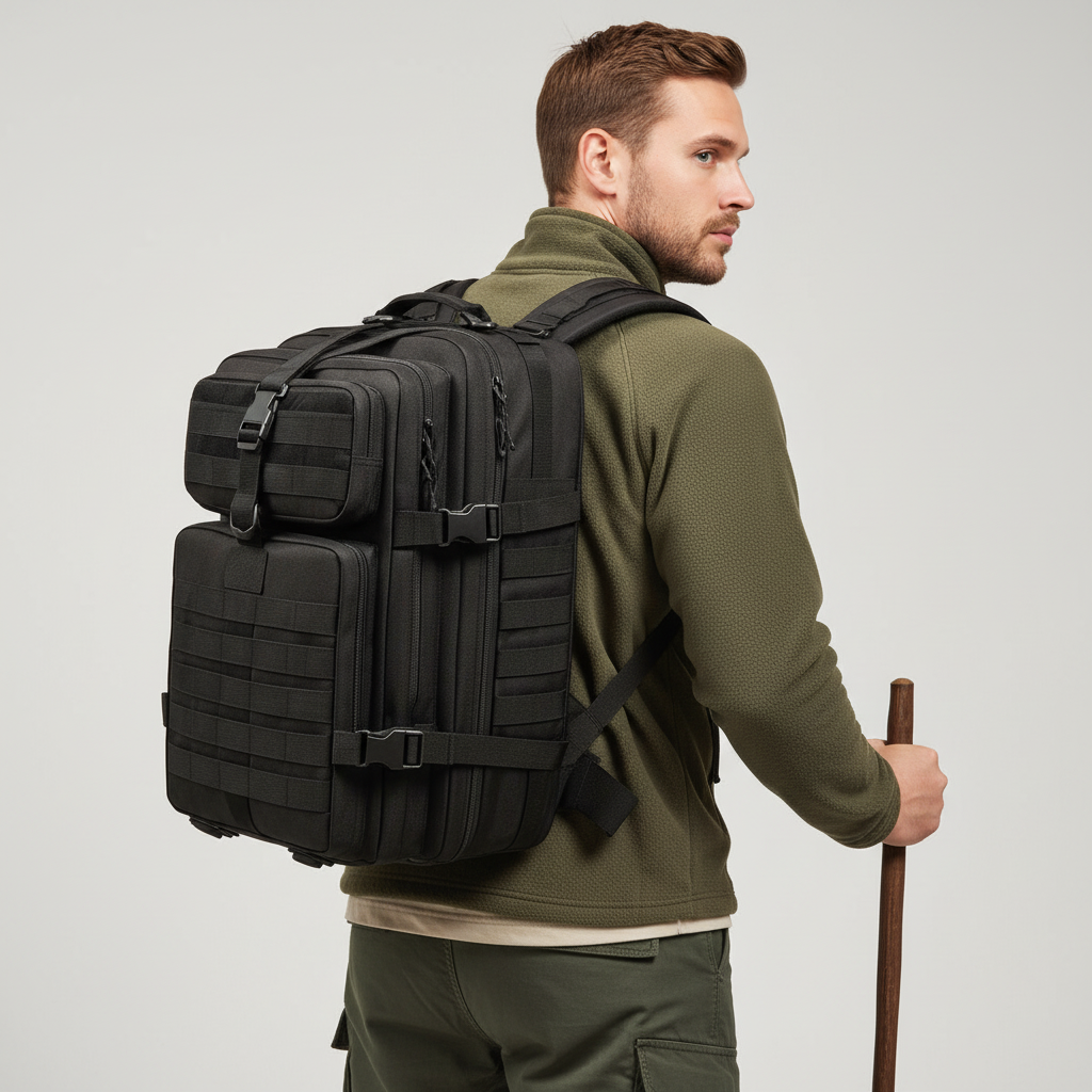 Unisex Outdoor Rucksack 50L, robust, wasserdicht, ideal als taktischer Rucksack oder Wandergepäck.