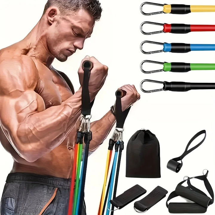 Hochwertiges Widerstandsband-Set für Sportzubehör und Physiotherapie, fördert Muskelaufbau und Mobilität.