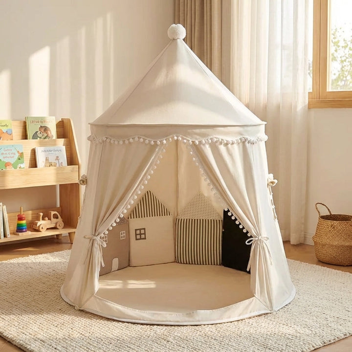 Faltbares Kinder Spiel-Tipi Zelt für fantasievolle Abenteuer im Kinderzimmer; ein gemütliches Spielhaus zum Lesen & Spielen.