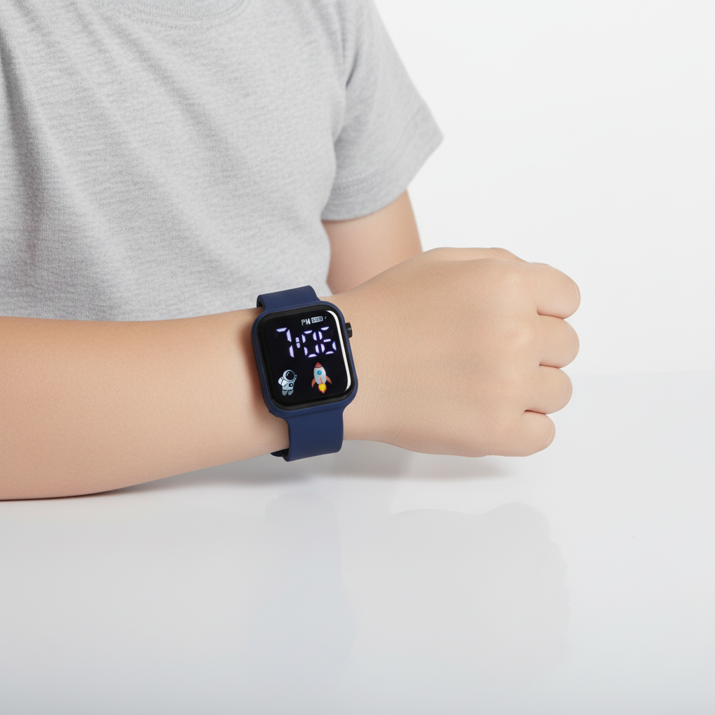 Funktionale Kinder Sportuhr mit Touchscreen & Schrittzähler, langlebig für Abenteuer.
