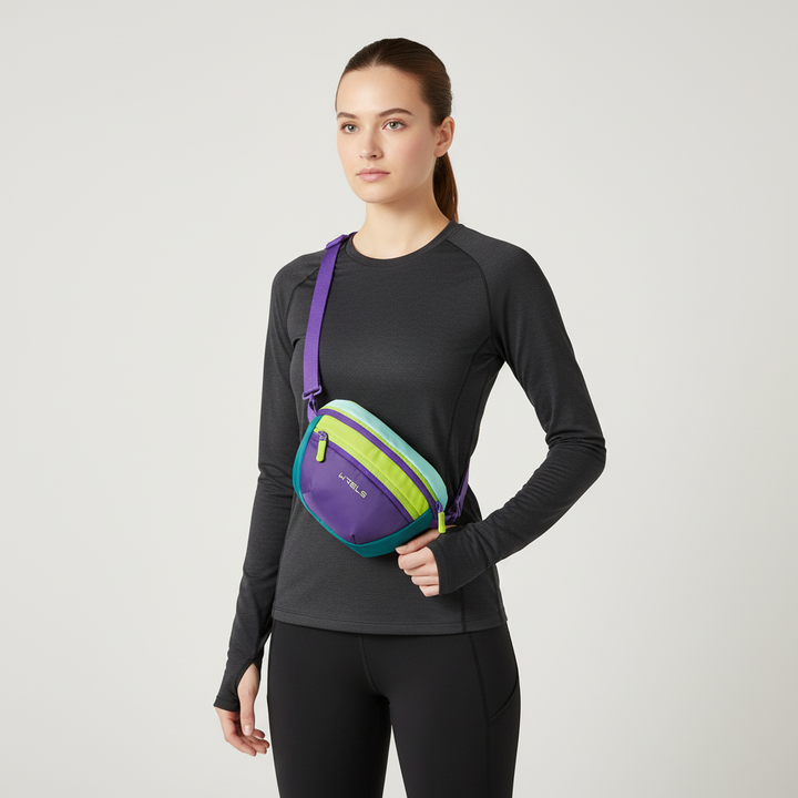 Praktische kompakte wasserabweisende Crossbodytasche, ideal als sicheres Reisezubehör.