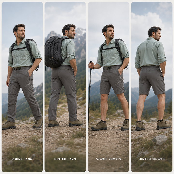 Olivgrüne Abzippbare Trekkinghose, perfekt für Männer im Frühling & Sommer. Vielseitig für Outdoor.