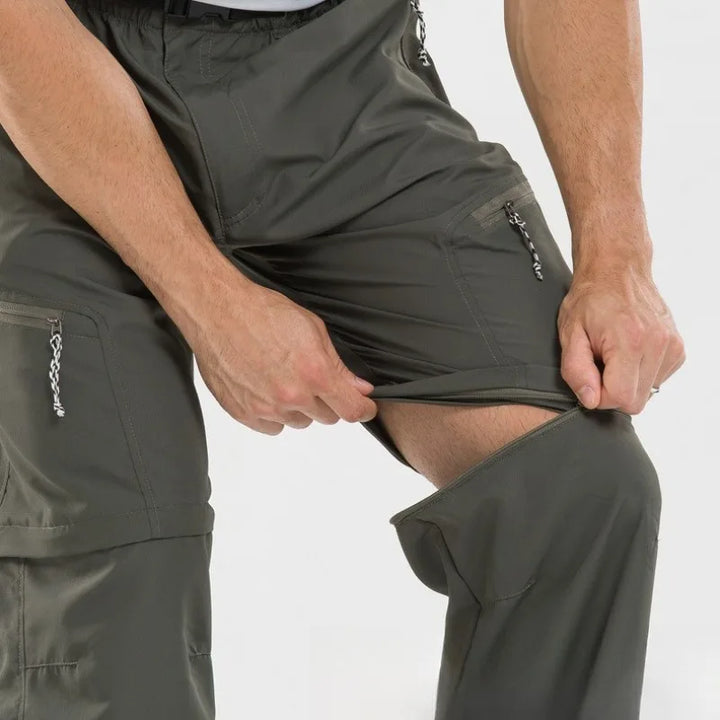 Khaki Taktische Zip-off Hose für Herren. Strapazierfähig für Outdoor-Abenteuer & Freizeit.