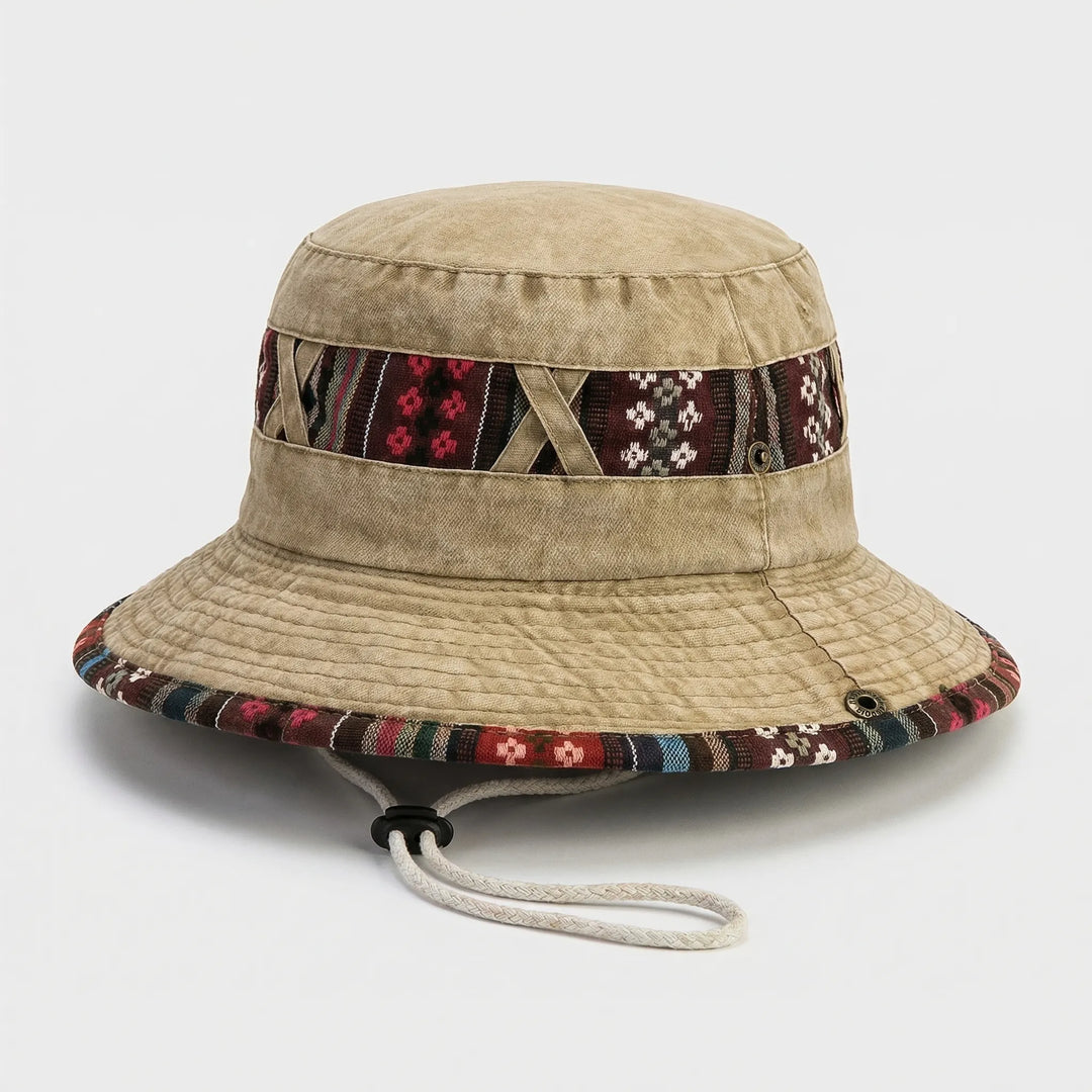 Olivbrauner Breitkrempiger UV-Sonnenhut, ideal für Outdoor, Reise, Angeln. Robuster Unisex Sommerhut mit Sonnenschutz.