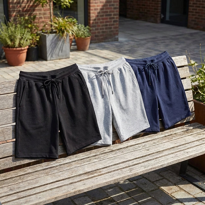 Herrenshorts entspannter Schnitt, ideal für Sport & Freizeit. Bequem und knielang.