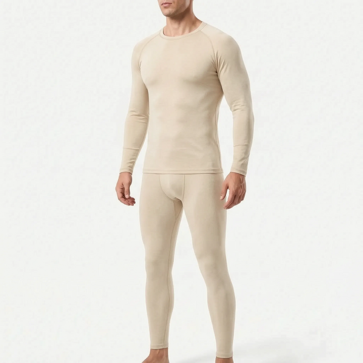 Herren Aktivbekleidung Thermounterwäsche Set. Eng anliegende Funktionswäsche für Wintersport & extremen Kälteschutz.