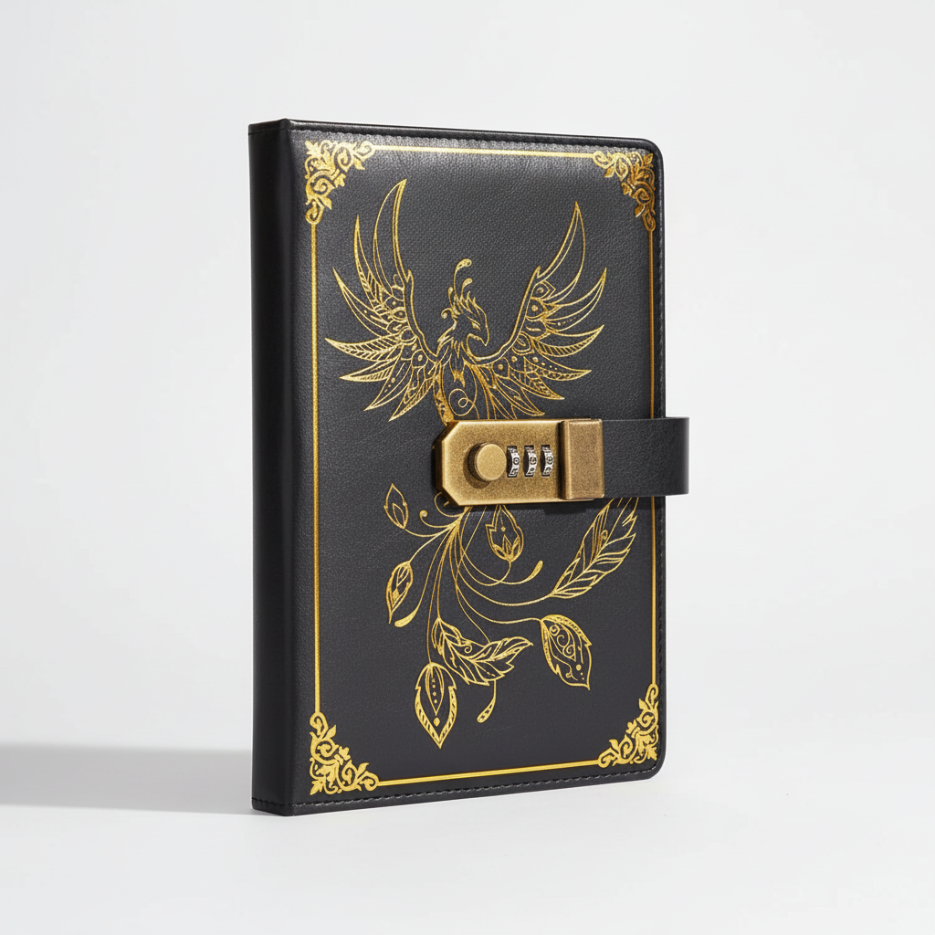 Vintage A5 Notizbuch mit Zahlenschloss, PU-Leder Journal, schützt Ihre Geheimnisse stilvoll.