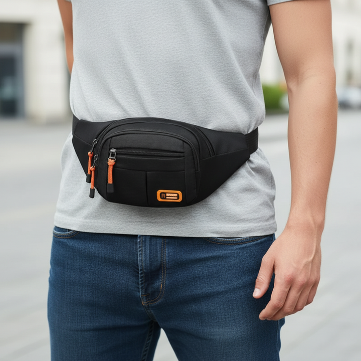 Unisex wasserdichte Oxford Hüfttasche mit mehreren Fächern, ideal für Outdoor, Reise & Sport.