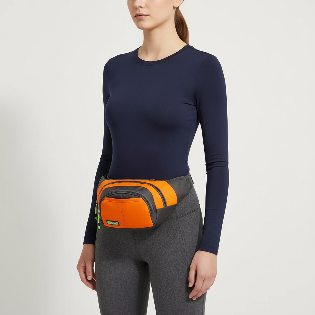 Robuste Outdoor-Hüfttasche, wasserdichtes Nylon schützt bei jedem Wetter, unisex für Abenteuer.