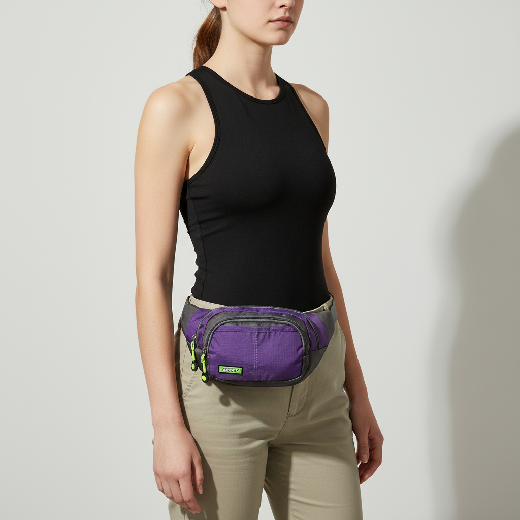 Sichere wasserdichte Nylon-Bauchtasche für Wertsachen, ideal für Reisen, Alltag und Outdoor-Events.