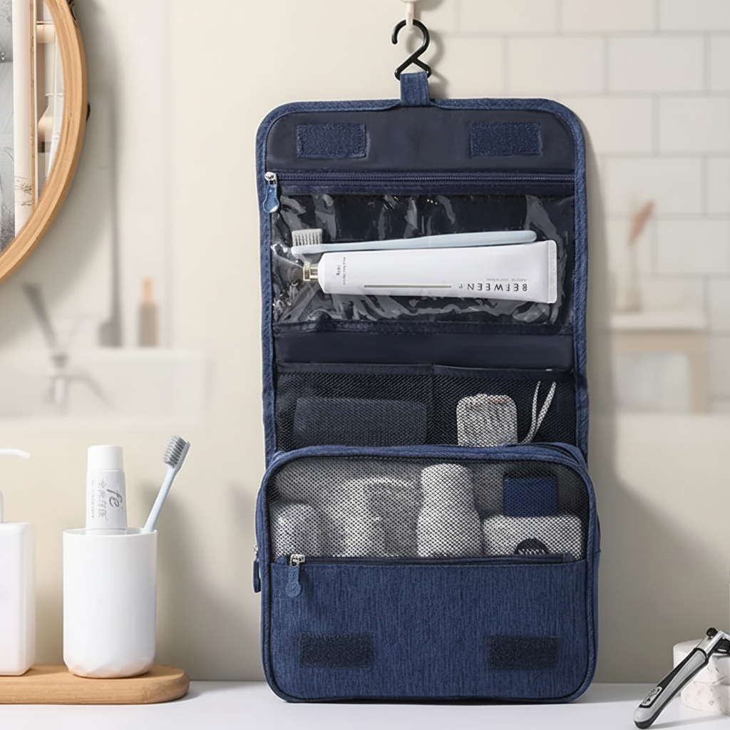 Wasserdichte Hänge-Kulturtasche, idealer Reiseorganizer für Bad & Urlaub.