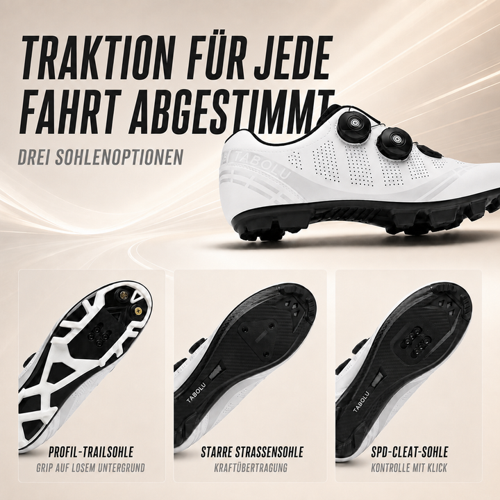 Schwarzer Veloctra Fahrradschuh für MTB und Rennrad, leistungsstark.