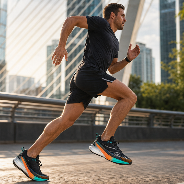 Herren Veloxor Carbon Laufschuh: präzise Dämpfung für den Langstreckenlauf.