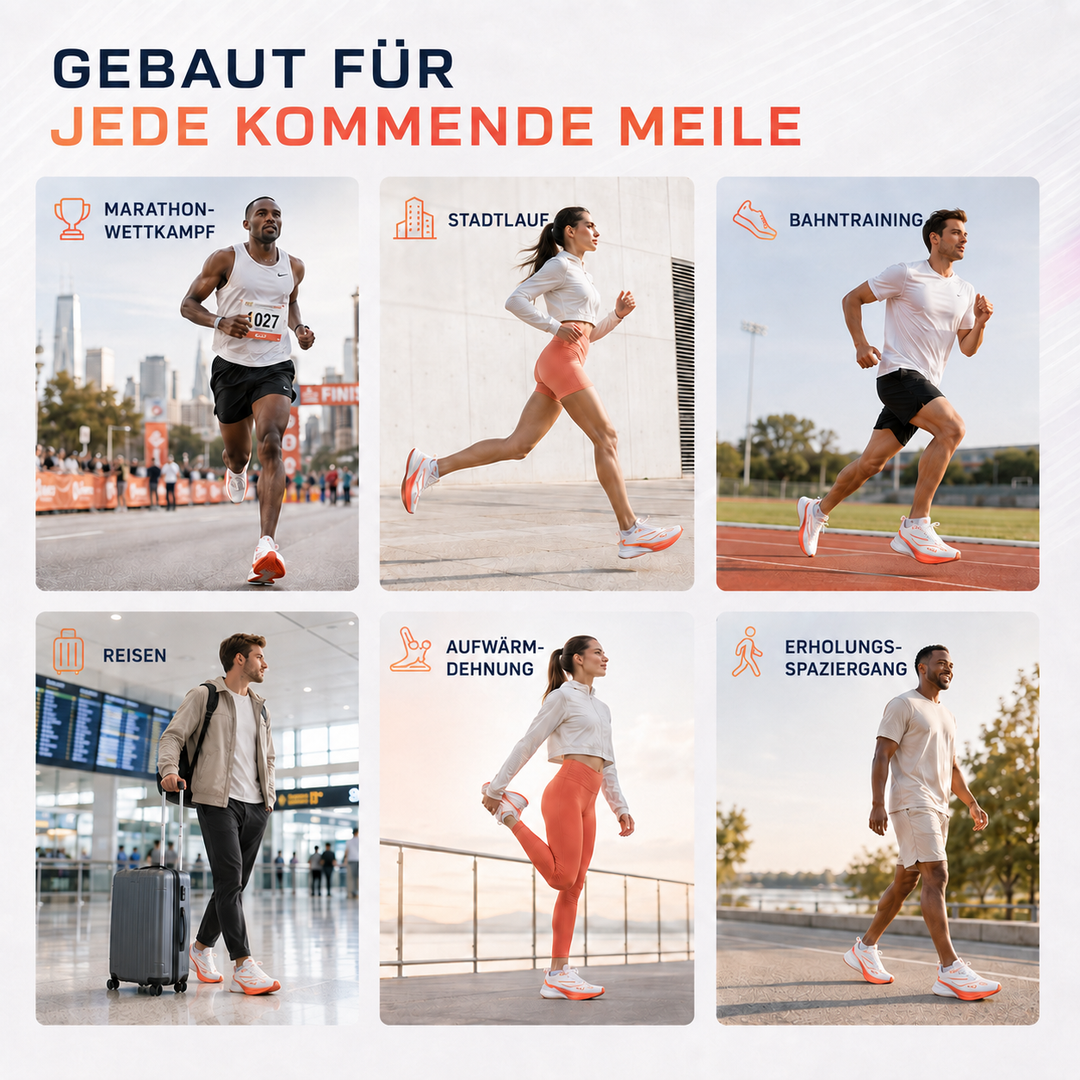 Atmungsaktiver Herrenlaufschuh Veloxor Carbon, perfekt für lange Läufe.