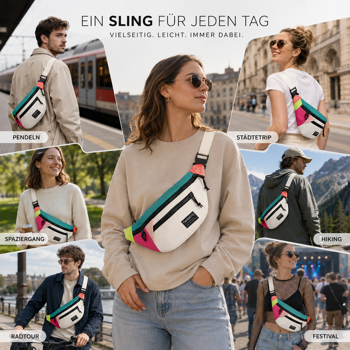 Schwarze Nylon-Hüfttasche für Damen & Herren, komfortabel und stilvoll für jede Gelegenheit.