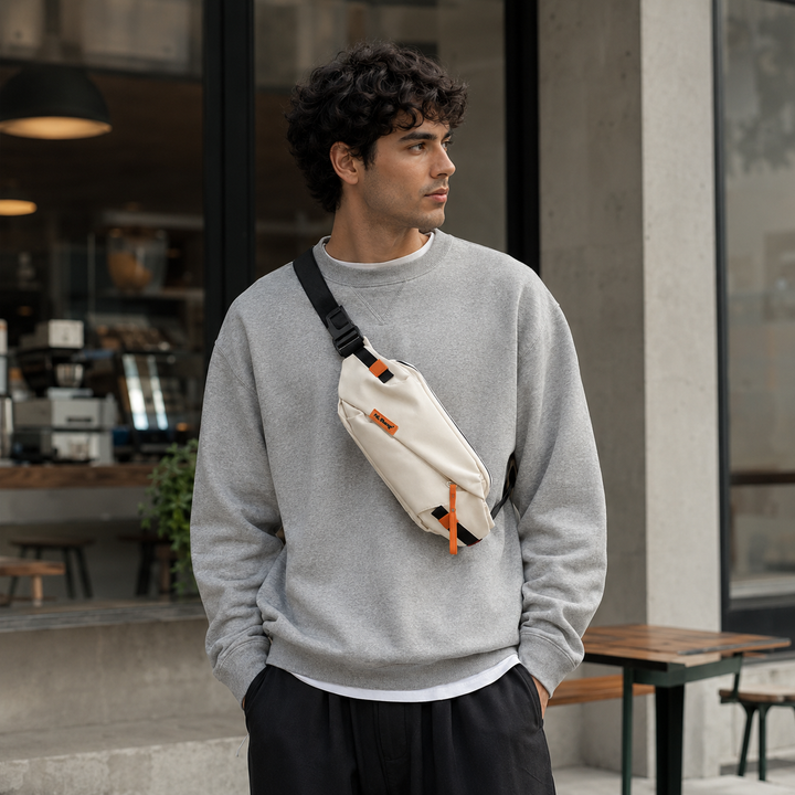 Robuste Herren Crossbody-Brusttasche, Oxford-Gewebe, ideal für Kurztrips & tägliche Erledigungen.