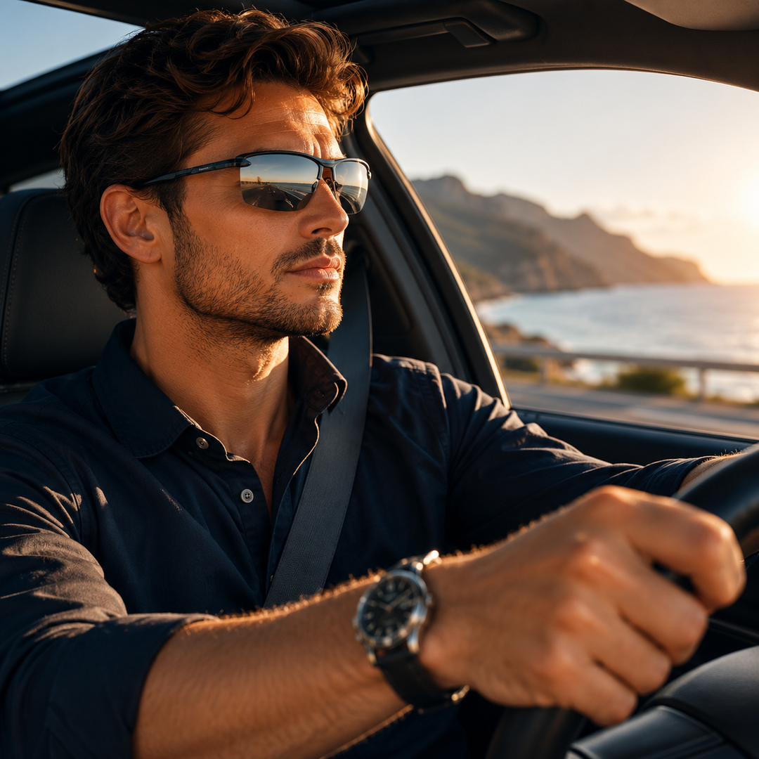 Outdoor Visentra Sonnenbrille unisex, leicht & rahmenlos, polarisierte UV400 Gläser.