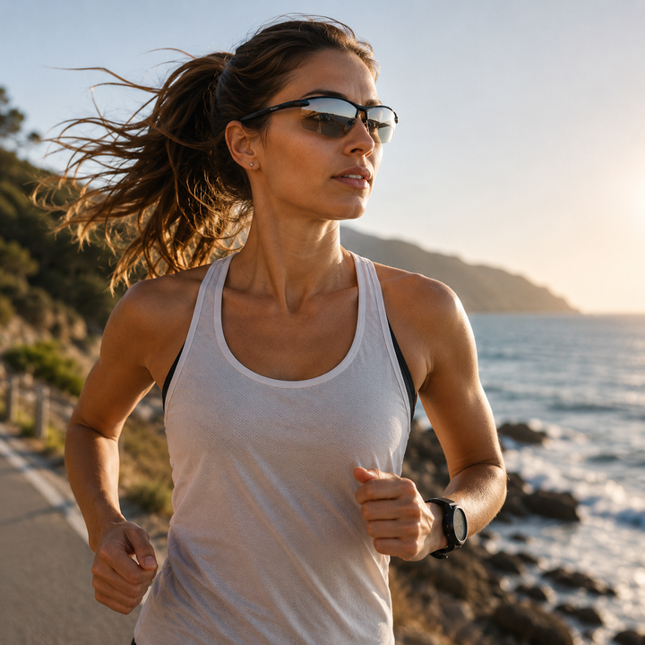 Visentra Performance Sonnenbrille, UV400 & polarisiert, rahmenlos, optimal für Sport & Freizeit.
