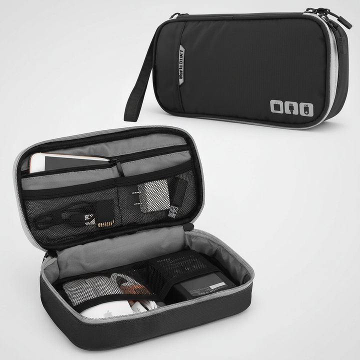 Robuster Reise-Organizer, perfekt als Kabeltasche. Hält alle Technik-Accessoires geordnet & griffbereit.
