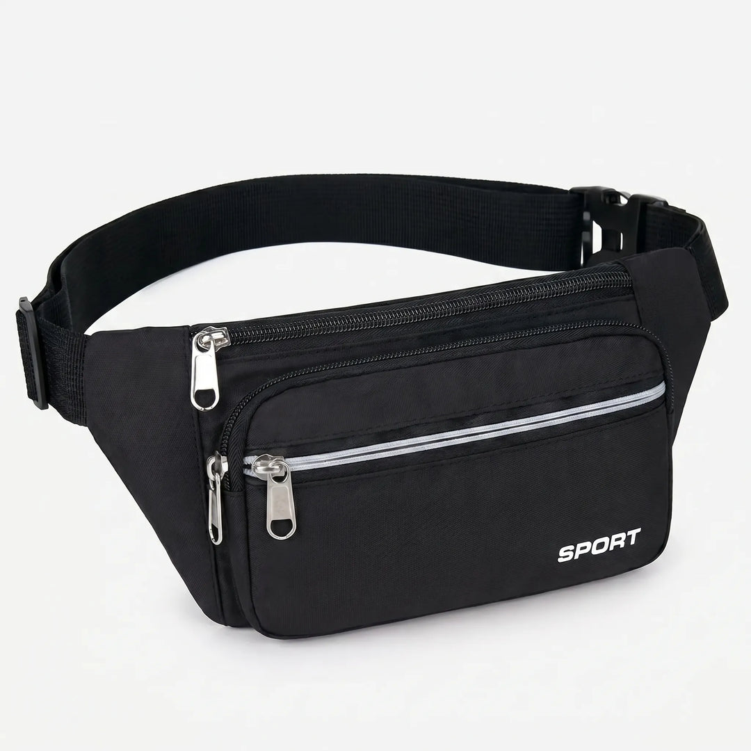 Sportliche Unisex Bauchtasche für Jogging, Wandern & Reisen. Sichere Reißverschlüsse, optimaler Tragekomfort.