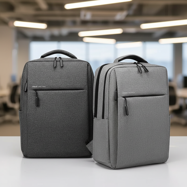 Schwarzer wasserdichter Unisex Laptop-Rucksack, ideal für Pendler & Büro, mit vielen Fächern für Organisation.