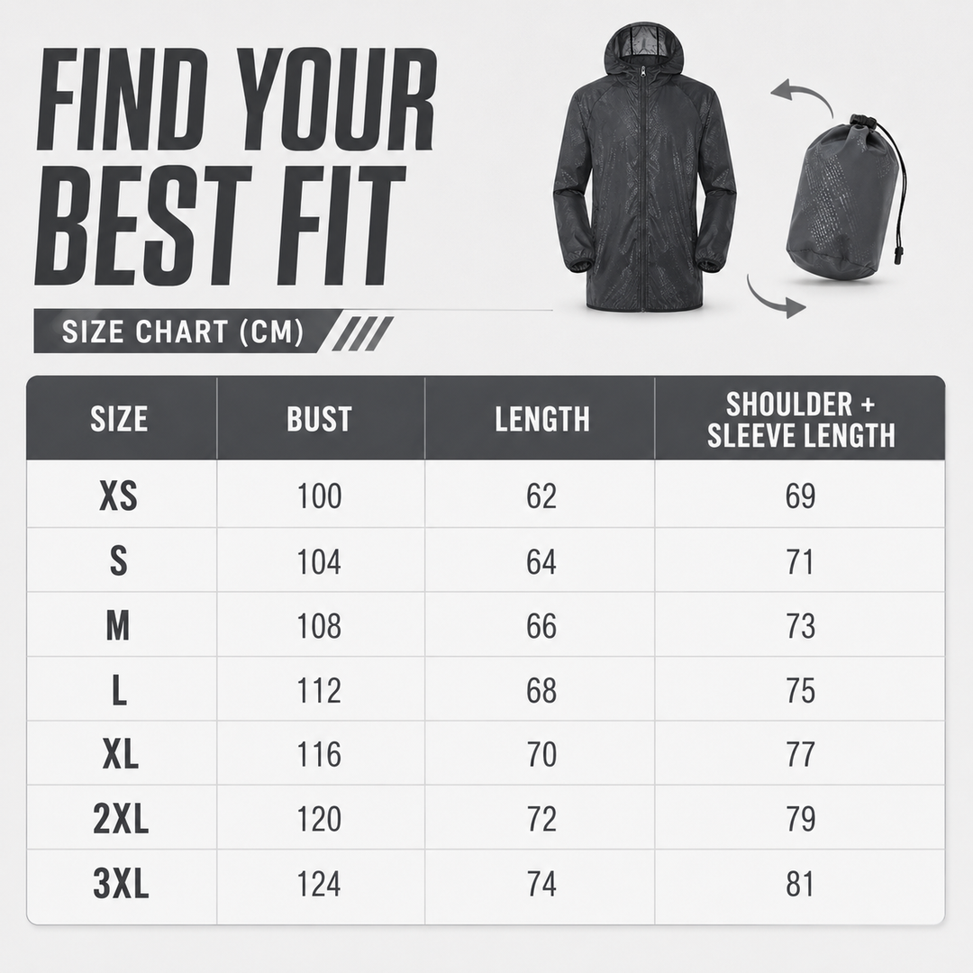 Funktionelle Sportjacke, unisex, leicht & packbar, ideal zum Laufen, Radfahren & Wandern.