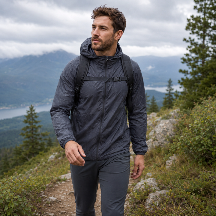 Komfortable unisex Wanderjacke mit Kapuze, leicht & robust, für lange Trekkingtouren.
