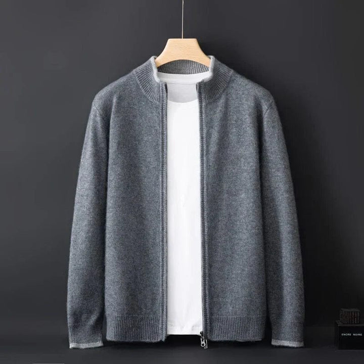 Stilvolle Khaki Herrenjacke, ideal als Übergangsjacke. Zeitlose Eleganz für jeden Anlass.