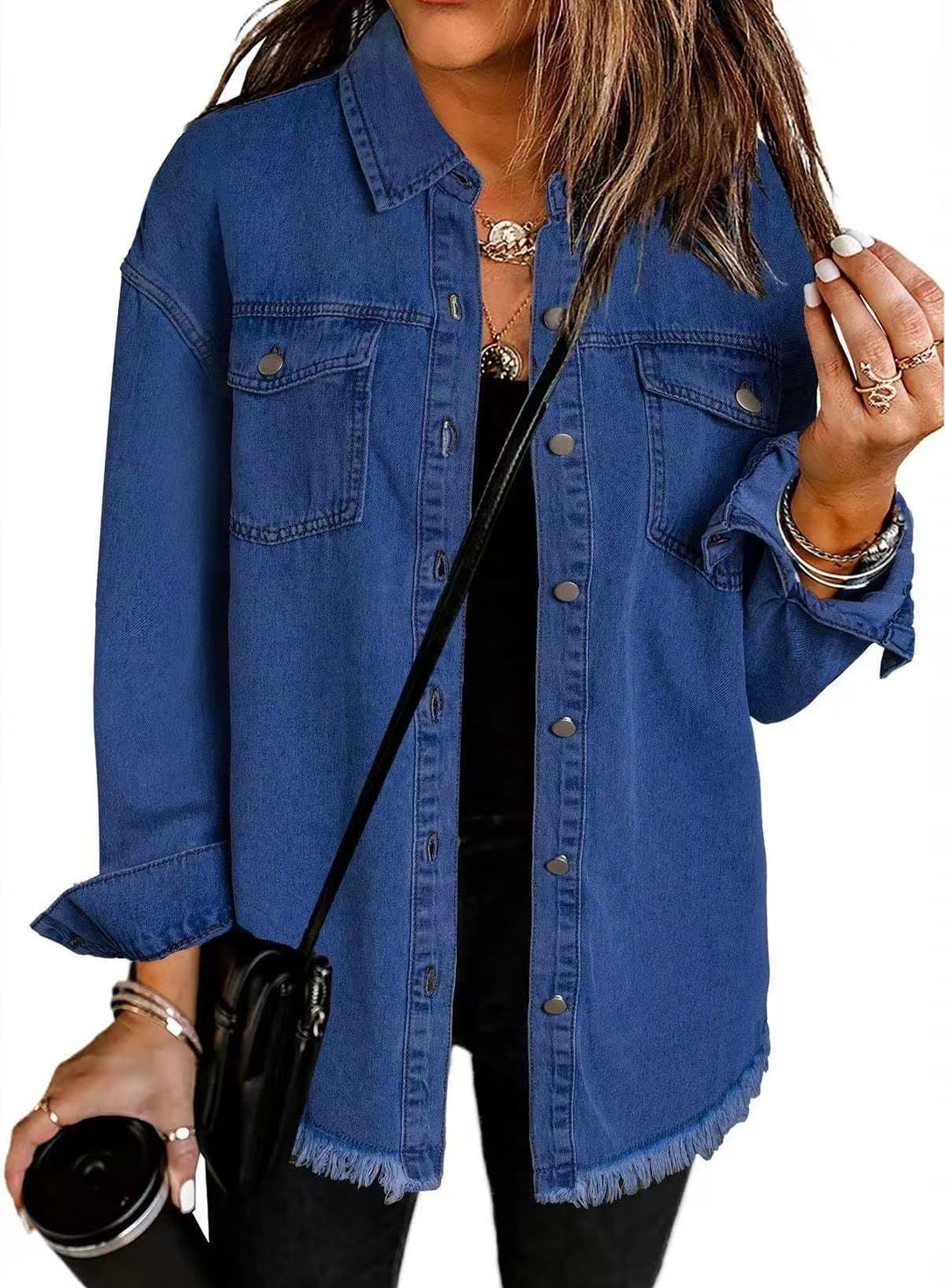 Ganzjahres Damen Jeansjacke Jolien mit langen Ärmeln, modisch und vielseitig, eine komfortable Damenjacke.