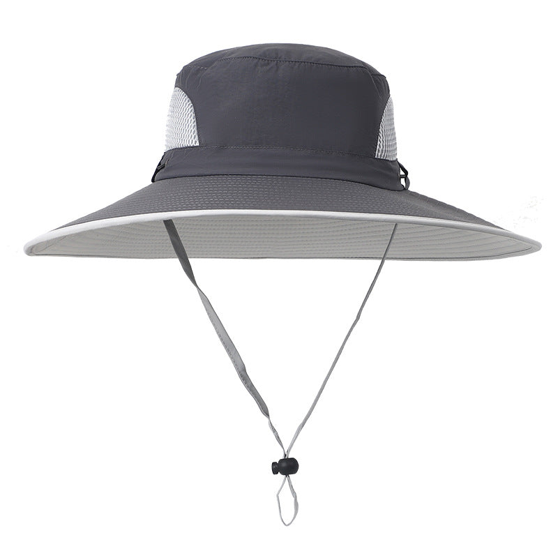 Atmungsaktiver Polyester-Sonnenhut, unisex, breiter Rand, UV-Schutz für Abenteuer.