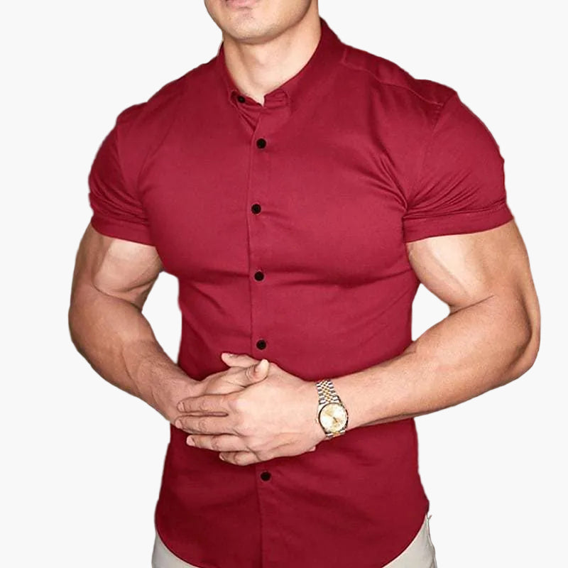 Slim-Fit Herren Kurzarmhemd, sportlich-elegant, ideal für Freizeit & Business Casual. Modernes Sommerhemd.