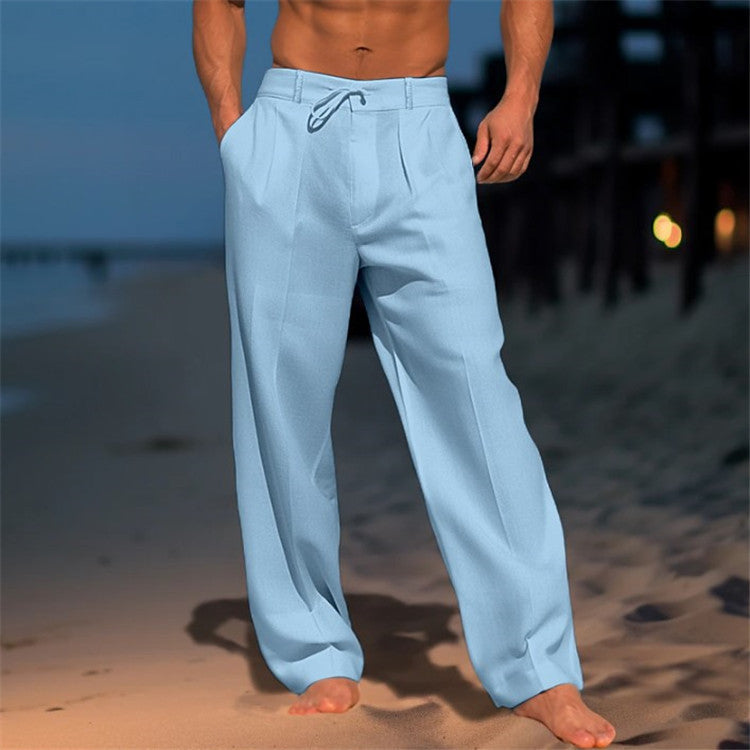 Vielseitige Herren Sommerhose, bequem & atmungsaktiv, mit elastischem Bund. Perfekt für Freizeit & Business.