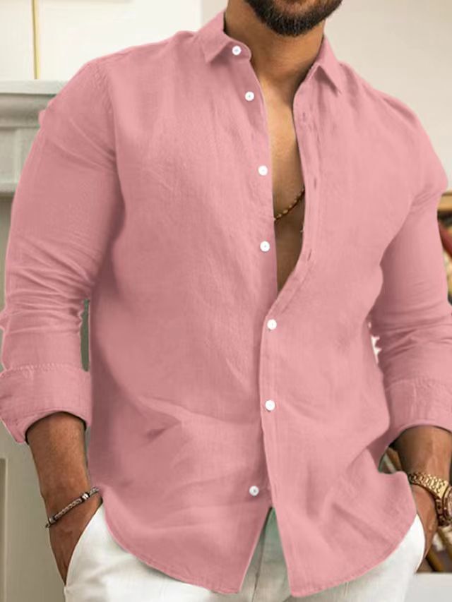 Hochwertiges, leichtes Leinenhemd für Herren, perfekt für einen entspannten Sommer-Look.