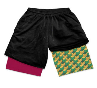 Graue Herren 2-in-1 Trainingsshorts, ideal für Fitness, Laufen & Gym, hoher Komfort.