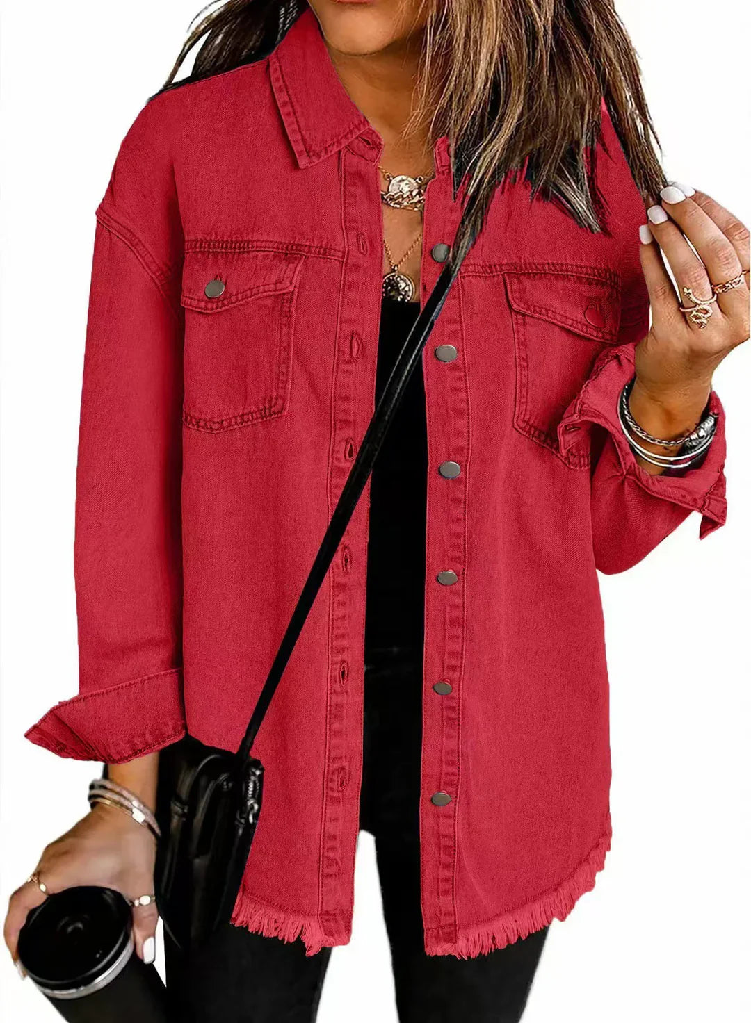 Hochwertige Damen Jeansjacke Jolien, strapazierfähig und modisch, eine bequeme Freizeitjacke für Frauen.