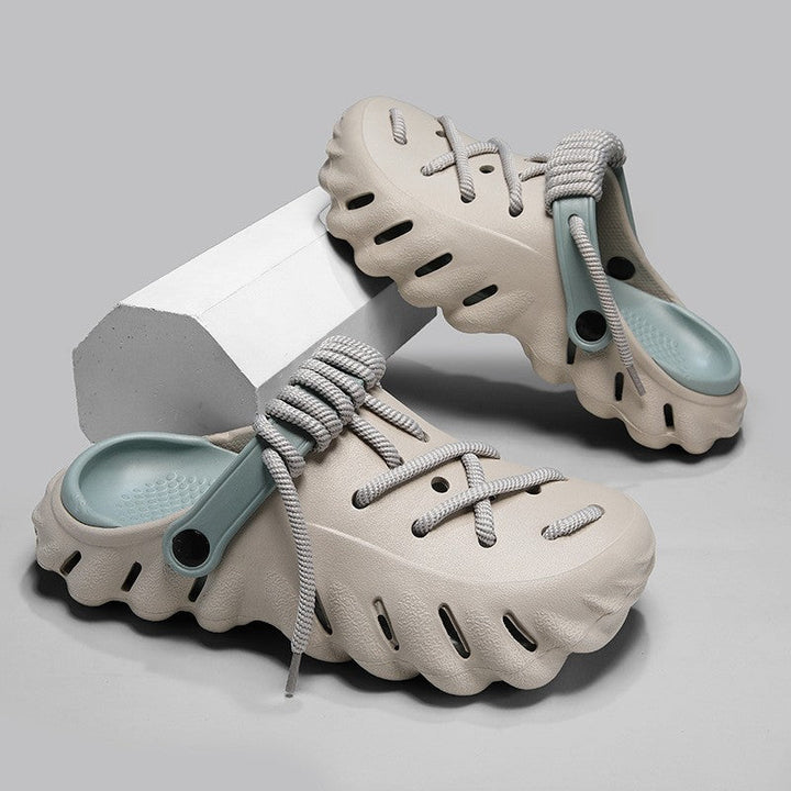 Freizeit-Clogs für Herren, mit Schnürung, besonders komfortabel und leicht für den Sommer.