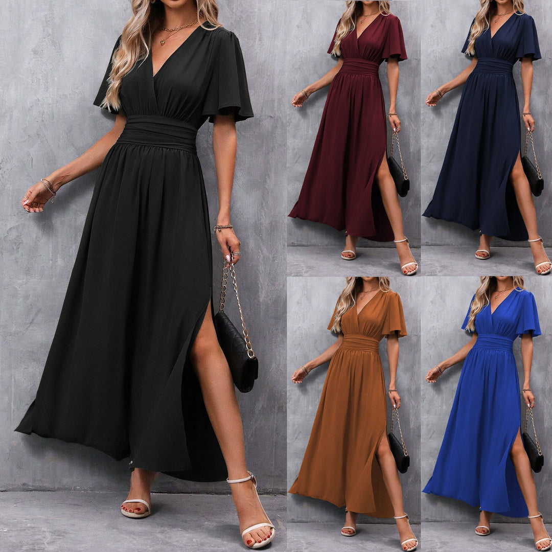 Elegantes Zarofia Damen Maxi Wickelkleid für besondere Anlässe, Partys. Langes Sommerkleid, auch in großen Größen.