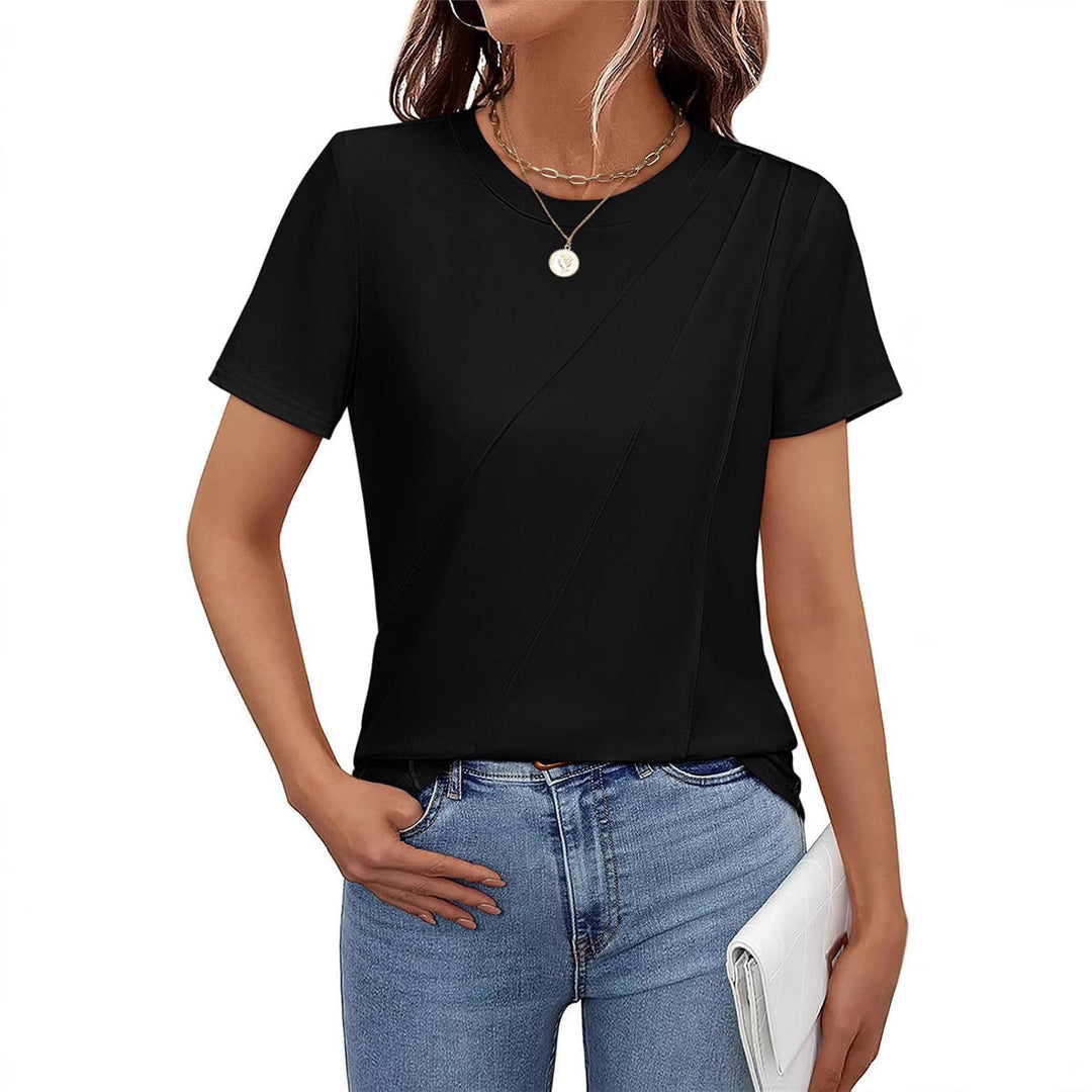 Stilvolles Damen Kurzarmshirt mit klassischem Streifenmuster und bequemem Rundhals-Ausschnitt.