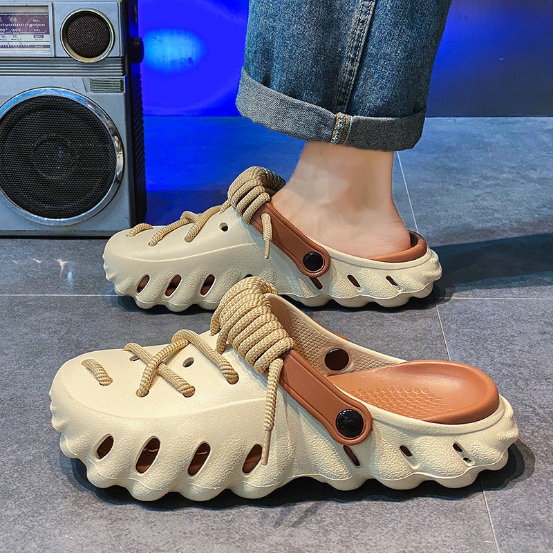 Langlebige Herren Clogs, komfortabel, mit praktischer Schnürung, ideal für warme Tage.