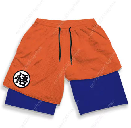 Komfortable Herren 2-in-1 Workout-Shorts für Fitnessstudio, Kompressionsshorts für Support.