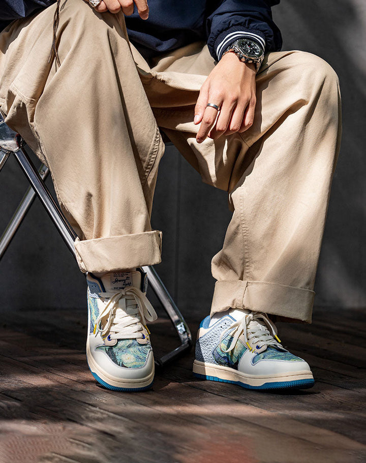 Paar Lior Sternennacht Kunstschuhe, mehrfarbig und bequem, für Damen und Herren.