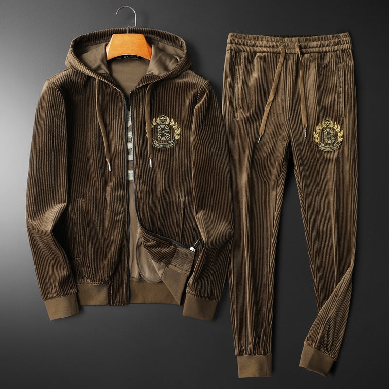 Bequemer Herren Zweiteiler Sportanzug mit Hoodie und Joggerhose für Freizeit und Alltag, ideal für Komfort.