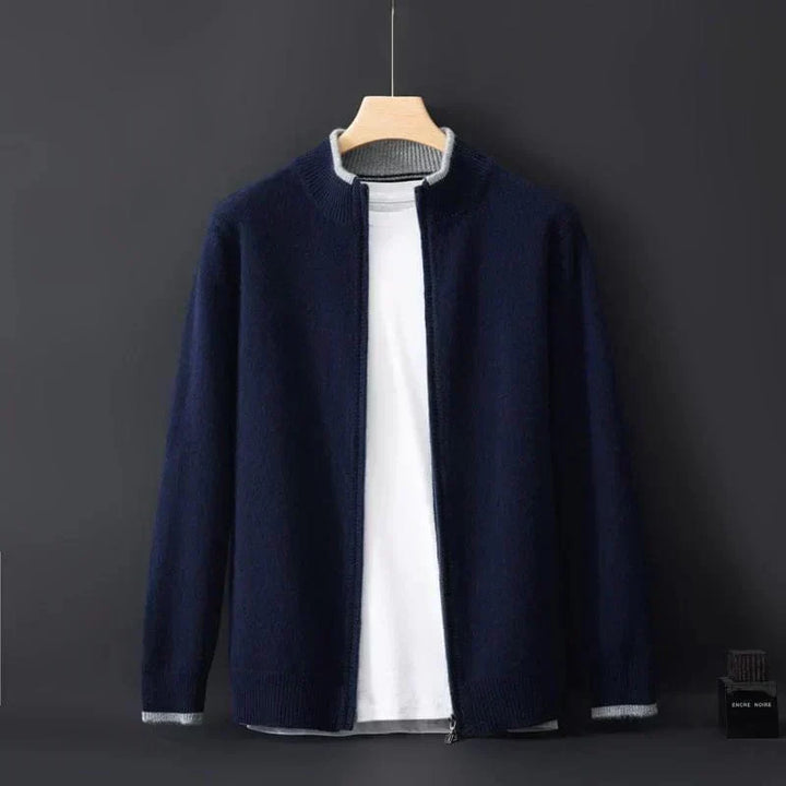 Vielseitige marineblaue Freizeitjacke für Herren, elegante Übergangsjacke, stilvolle Herrenmode.